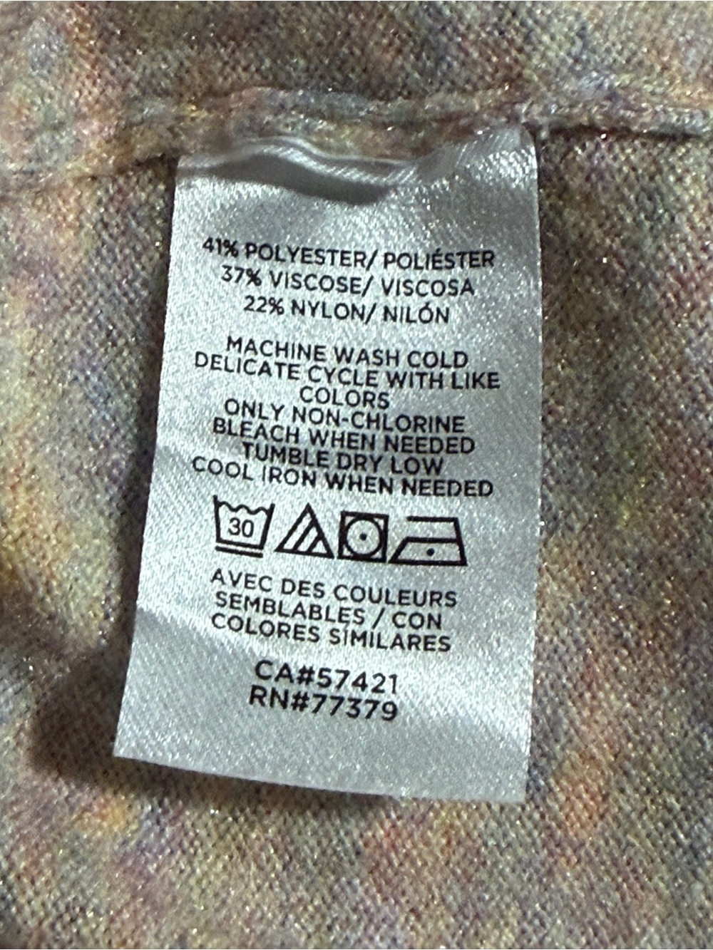 Anne Taylor Ruffle Neck Sweater - Multicolor Space-Dye - Picture 6 of 6
